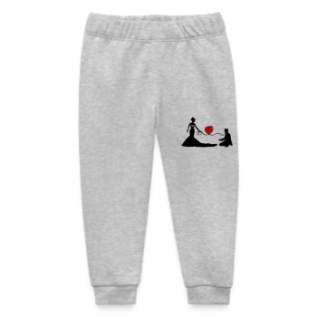 Hochzeit Brautpaar Leine Herz - Baby Organic Jogginghose Baby Tumbler von Stanley/Stella - Grau meliert - Vorne