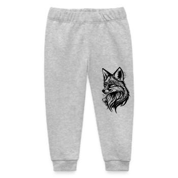 Pretty Fox Portrait Tattoo Ink - Baby Organic Sweatpants by Stanley/Stella - heather grey - Front