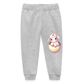 Sheep with unicorn in eggshell Imaginative - Baby Organic Sweatpants by Stanley/Stella - heather grey - Front