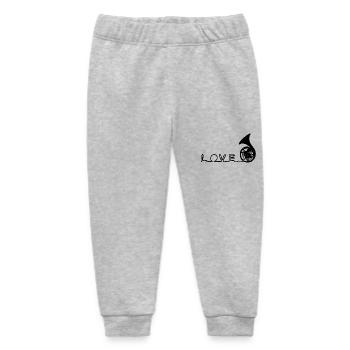 Horn Love * Love Horn * French Horn * I love music - Baby Organic Sweatpants by Stanley/Stella - heather grey - Front