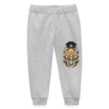 Goldener Totenkopf, Kopfhörer, Musik-Audio und Kappe - Baby Organic Jogginghose Baby Tumbler von Stanley/Stella - Grau meliert - Vorne