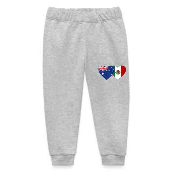 Australia Mexico Flag Heart - Baby Organic Sweatpants by Stanley/Stella - heather grey - Front