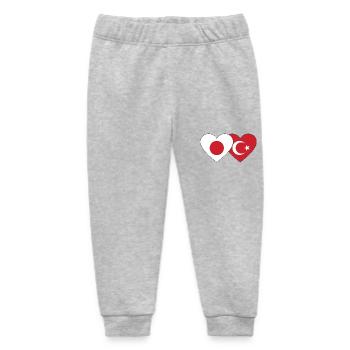 Japan Türkei Flagge Herz - Baby Organic Jogginghose Baby Tumbler von Stanley/Stella - Grau meliert - Vorne