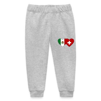 Mexique Suisse Drapeau Coeur - Pantalon de jogging bébé bio Stanley/Stella - gris chiné - Devant