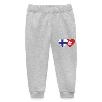 Finland Hong Kong Flag Heart - Baby Organic Sweatpants by Stanley/Stella - heather grey - Front