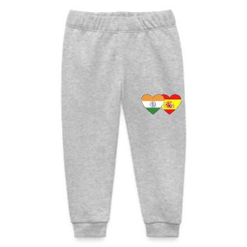 India Spain Flag Heart - Baby Organic Sweatpants by Stanley/Stella - heather grey - Front