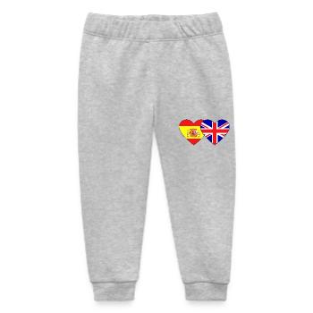 Spanien England Flagge Herz - Baby Organic Jogginghose Baby Tumbler von Stanley/Stella - Grau meliert - Vorne