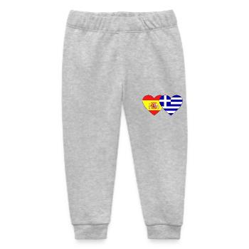 Spanien Griechenland Flagge Herz - Baby Organic Jogginghose Baby Tumbler von Stanley/Stella - Grau meliert - Vorne
