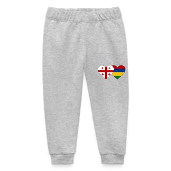 Georgia Mauritius Flag Heart - Baby Organic Sweatpants by Stanley/Stella - heather grey - Front