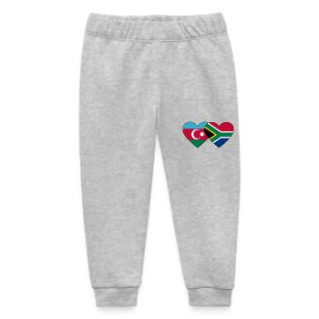 Azerbaijan South Africa Flag Heart - Baby Organic Sweatpants by Stanley/Stella - heather grey - Front