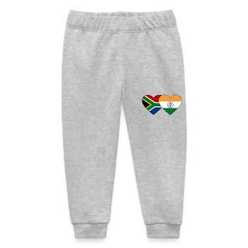 South Africa India Flag Heart - Baby Organic Sweatpants by Stanley/Stella - heather grey - Front