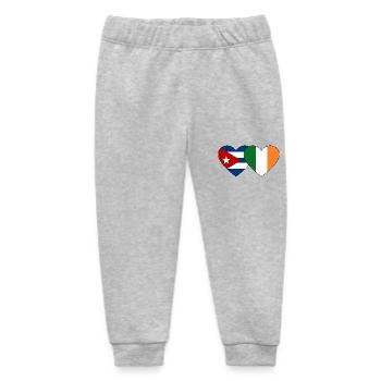 Cuba Ireland Flag Heart - Baby Organic Sweatpants by Stanley/Stella - heather grey - Front