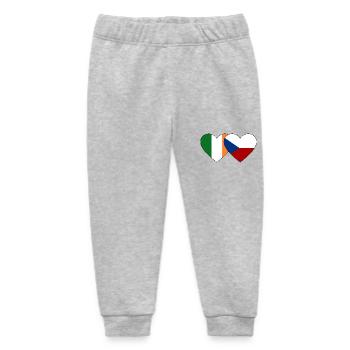 Ireland Czech Republic Flag Heart - Baby Organic Sweatpants by Stanley/Stella - heather grey - Front