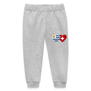 Uruguay Schweiz Herz Flagge - Baby Organic Jogginghose Baby Tumbler von Stanley/Stella - Grau meliert - Vorne