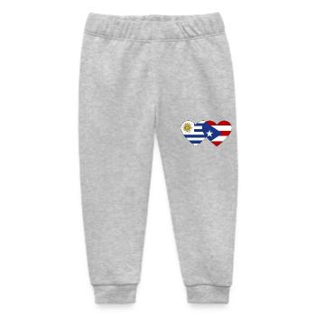 Uruguay Puerto Rico Herz Flagge - Baby Organic Jogginghose Baby Tumbler von Stanley/Stella - Grau meliert - Vorne