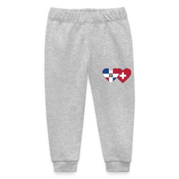 République dominicaine Suisse Flag Heart - Pantalon de jogging bébé bio Stanley/Stella - gris chiné - Devant