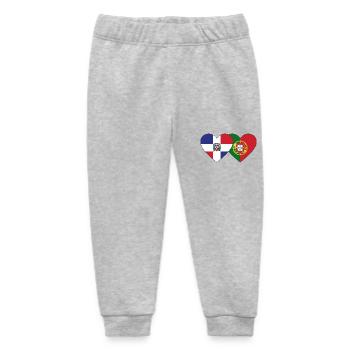 Dominikanische Republik Portugal Flagge Herz - Baby Organic Jogginghose Baby Tumbler von Stanley/Stella - Grau meliert - Vorne