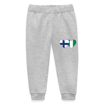Finlande Nigeria Drapeau Coeur - Pantalon de jogging bébé bio Stanley/Stella - gris chiné - Devant