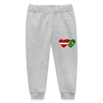 Lettonie Brésil Drapeau Coeur - Pantalon de jogging bébé bio Stanley/Stella - gris chiné - Devant