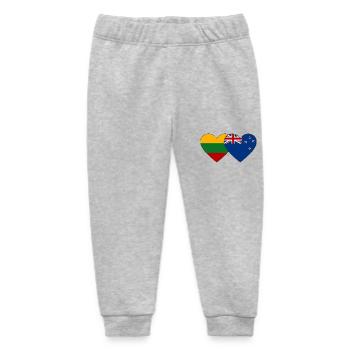 Lithuania New Zealand flag - Baby Organic Sweatpants by Stanley/Stella - heather grey - Front