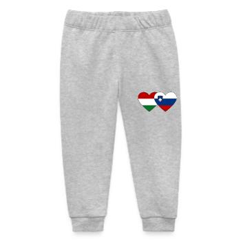 Ungarn Slowenien Flagge Herz - Baby Organic Jogginghose Baby Tumbler von Stanley/Stella - Grau meliert - Vorne
