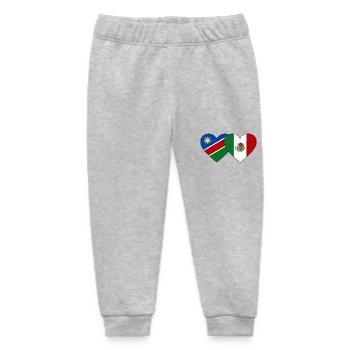 Namibia Mexico Flag Heart - Baby Organic Sweatpants by Stanley/Stella - heather grey - Front