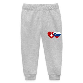 Schweiz Slowenien Flagge Herz - Baby Organic Jogginghose Baby Tumbler von Stanley/Stella - Grau meliert - Vorne