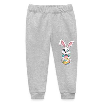 Easter bunny with Easter eggs - Baby Organic Sweatpants by Stanley/Stella - heather grey - Front