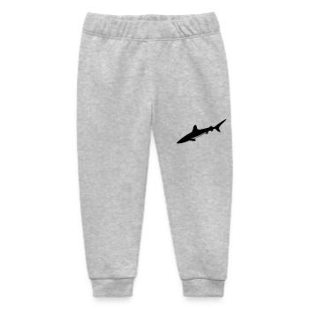 Shark - Vector Design - Baby Organic Sweatpants by Stanley/Stella - heather grey - Front
