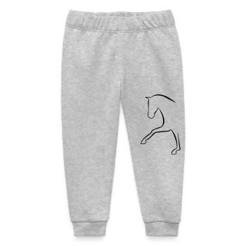 Strong trot dressage horse - Baby Organic Sweatpants by Stanley/Stella - heather grey - Front