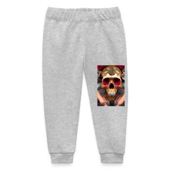 Crâne d’or avec des roses - Pantalon de jogging bébé bio Stanley/Stella - gris chiné - Devant