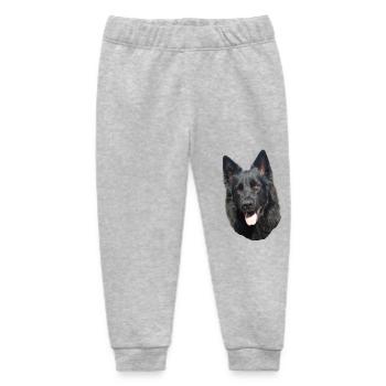 black shepherd head - Baby Organic Sweatpants by Stanley/Stella - heather grey - Front