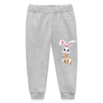 Easter bunny with Easter eggs - Baby Organic Sweatpants by Stanley/Stella - heather grey - Front