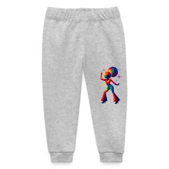WPAP Style - Female Disco Dancer from the 70s - Baby Organic Sweatpants by Stanley/Stella - heather grey - Front