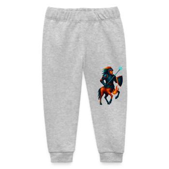 WPAP Stil Tier - Zentaur in Rüstung mit Laserlanze - Baby Organic Jogginghose Baby Tumbler von Stanley/Stella - Grau meliert - Vorne