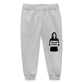 Racism Sucks - Baby Organic Sweatpants by Stanley/Stella - heather grey - Front
