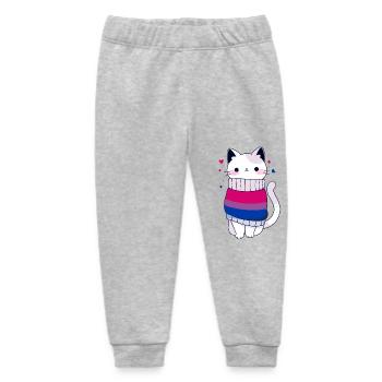 Bisexual Cat Bi Queer LGBTQ CSD Pride Month - Baby Organic Sweatpants by Stanley/Stella - heather grey - Front