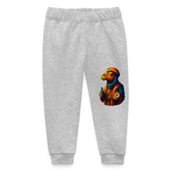 Animaux de style WPAP - Guide de la caravane de chameau - Pantalon de jogging bébé bio Stanley/Stella - gris chiné - Devant