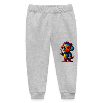 WPAP Polygon Kawaii Stil Tiere Baby Hund Hündchen - Baby Organic Jogginghose Baby Tumbler von Stanley/Stella - Grau meliert - Vorne
