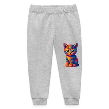 WPAP Polygon Kawaii Stil Tiere Baby Katze Kätzchen - Baby Organic Jogginghose Baby Tumbler von Stanley/Stella - Grau meliert - Vorne