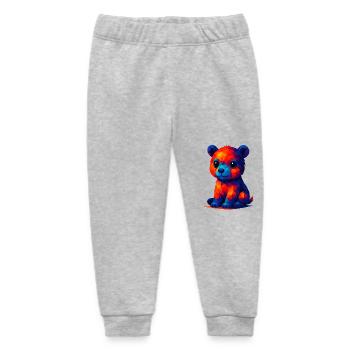 WPAP Polygon Kawaii Stil Baby Grizzly Braunbär - Baby Organic Jogginghose Baby Tumbler von Stanley/Stella - Grau meliert - Vorne