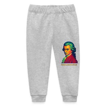 WPAP Polygon Portrait Wolfgang Amadeus Mozart - Baby Organic Sweatpants by Stanley/Stella - heather grey - Front