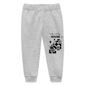 build a house black 2 - Baby Organic Sweatpants by Stanley/Stella - heather grey - Front