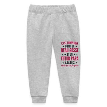 Bogosse and future dad - Baby Organic Sweatpants by Stanley/Stella - heather grey - Front