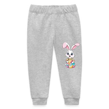 Easter bunny with Easter eggs - Baby Organic Sweatpants by Stanley/Stella - heather grey - Front