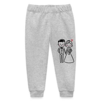 Wedding Bride and groom Groom Bride - Baby Organic Sweatpants by Stanley/Stella - heather grey - Front