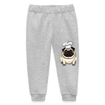Cooking Pug, Creative Dog Design - Baby Organic Sweatpants by Stanley/Stella - heather grey - Front