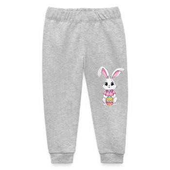 Easter bunny with Easter eggs - Baby Organic Sweatpants by Stanley/Stella - heather grey - Front
