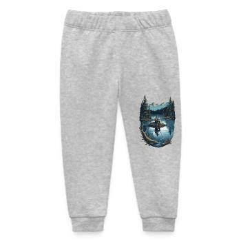 Motto Shirt - Men's Hobby - Fishing - Baby Organic Sweatpants by Stanley/Stella - heather grey - Front