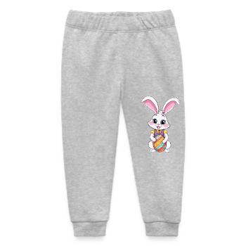 Easter bunny with Easter eggs - Baby Organic Sweatpants by Stanley/Stella - heather grey - Front